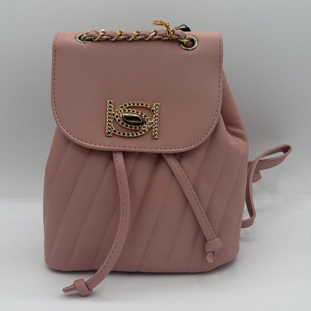 bebe Blush Quilted Backpack with Gold Accent